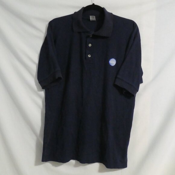 GLOBAL | large | Men's Navy Polo Short Sleeve Vintage Shirt | Made In Canada - Picture 1 of 13
